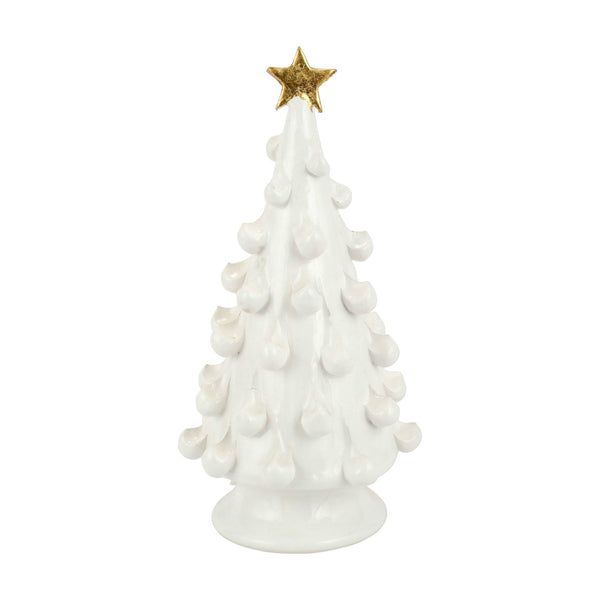 VIETRI Foresta White Medium Tree With Gold Star