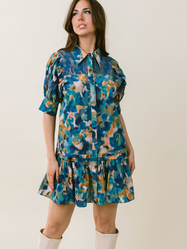LAROQUE Scout Dress Blue watercolour