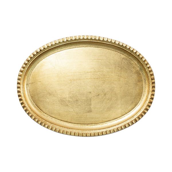 VIETRI Florentine wooden gold small gold oval tray