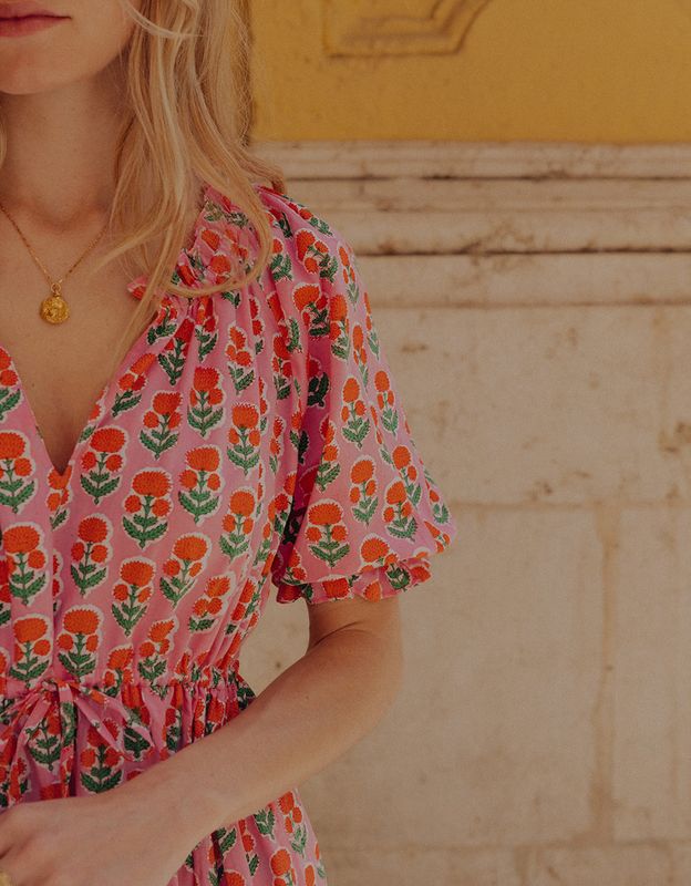 PINK CITY PRINTS Calypso Dress Marigold Buta