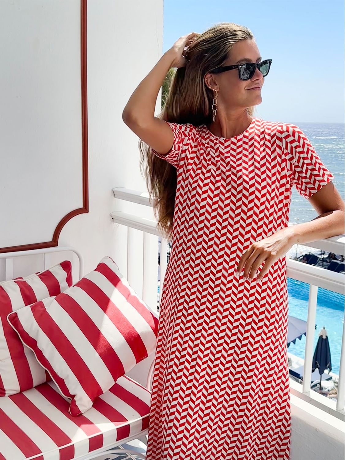 VILAGALLO Clara Rojo Geo Dress