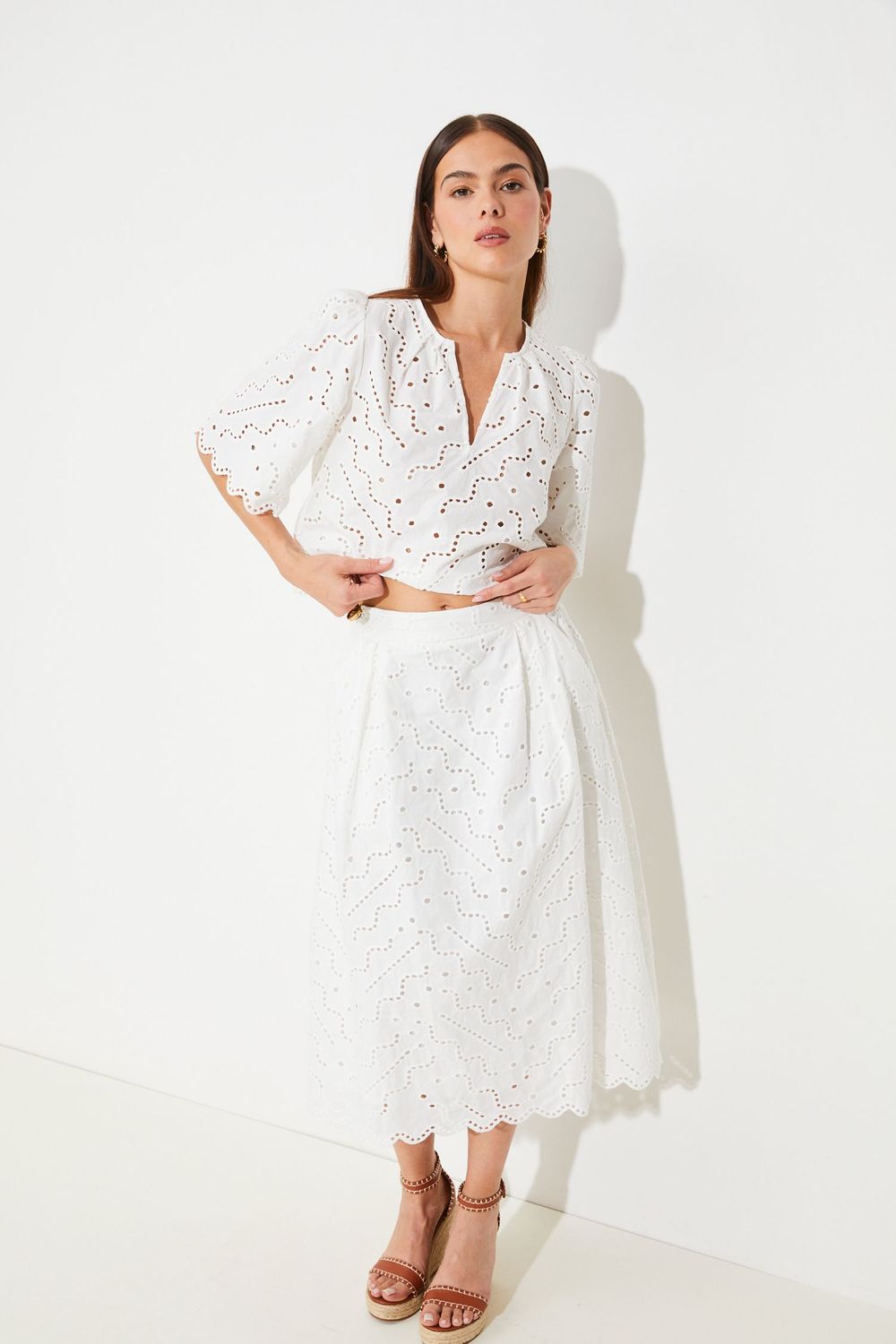 SUNCOO Flavie Skirt Blanc