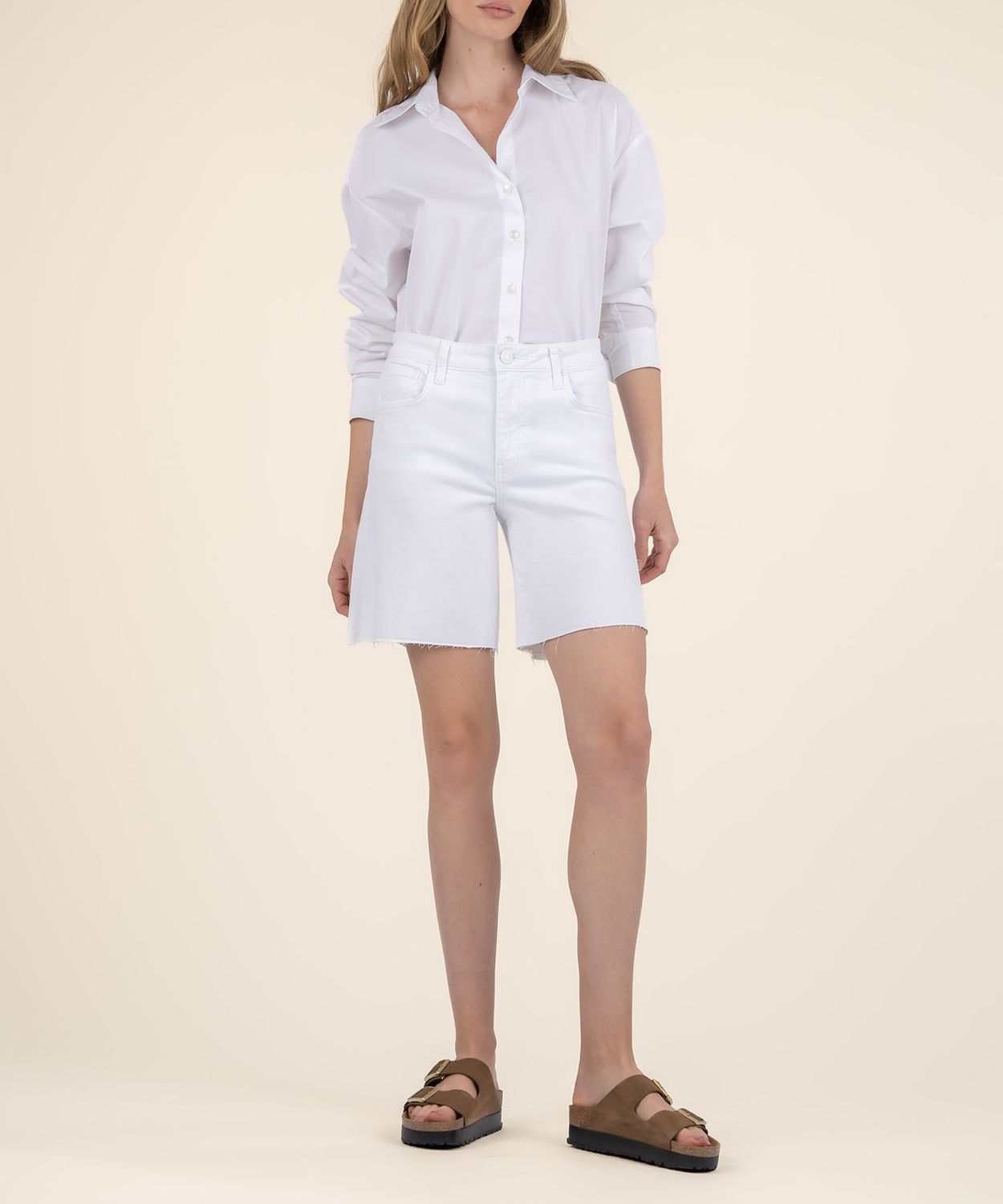 KUT Hailey High Rise Bermuda Short Optic White