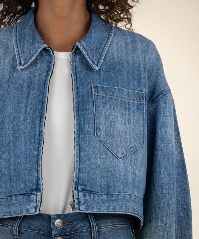KUT Luna Oversize Crop Jacket Medium Wash