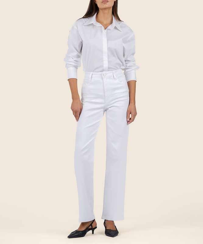 KUT Sienna High Rise Wide Leg Optic White