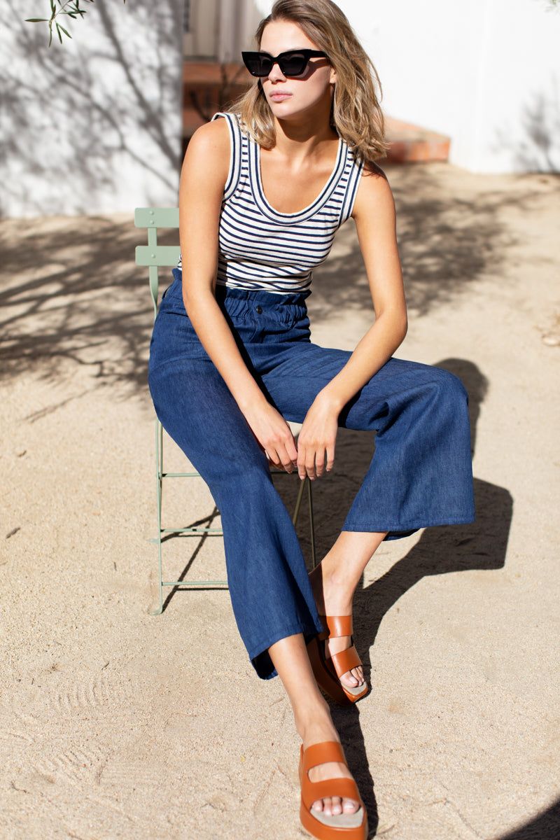 EMERSON FRY Tulip crop flare indigo