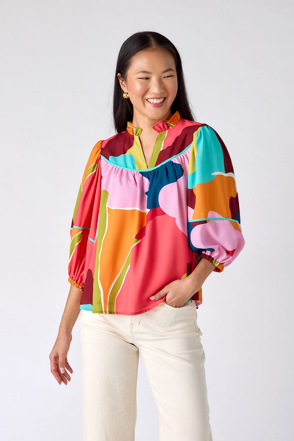 CROSBY Rosie top block poppy