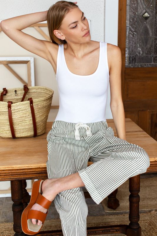 EMERSON FRY Family Cargo Pant Moss Stripe