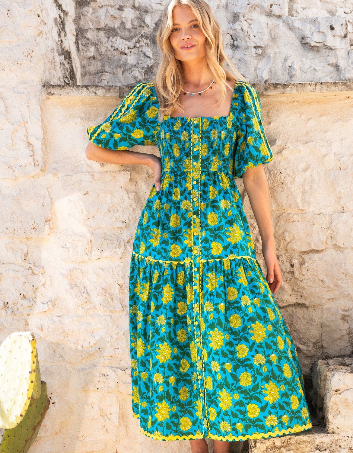 PINK CITY PRINTS Colette dress hibiscus jaal