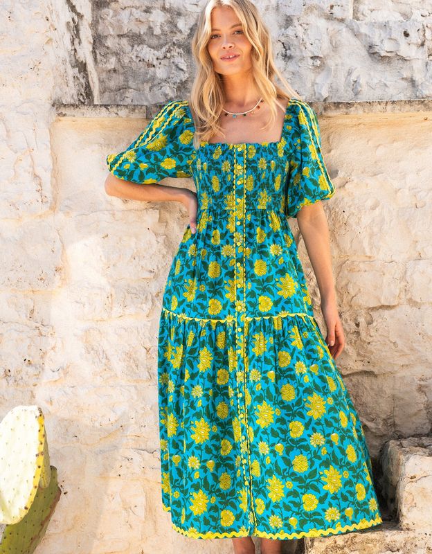PINK CITY PRINTS Colette dress hibiscus jaal