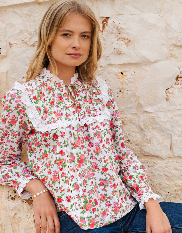 PINK CITY PRINTS Nettie blouse vintage ditsy