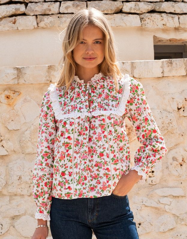 PINK CITY PRINTS Nettie blouse vintage ditsy