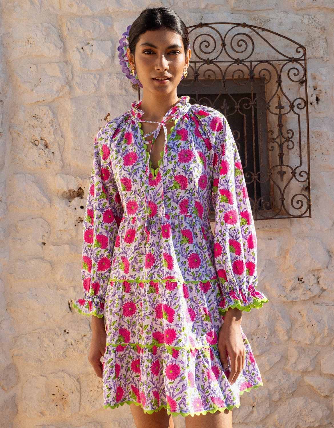 PINK CITY PRINTS Luna Mini neon camelia