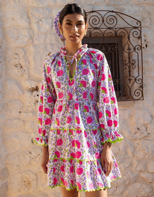 PINK CITY PRINTS Luna Mini neon camelia