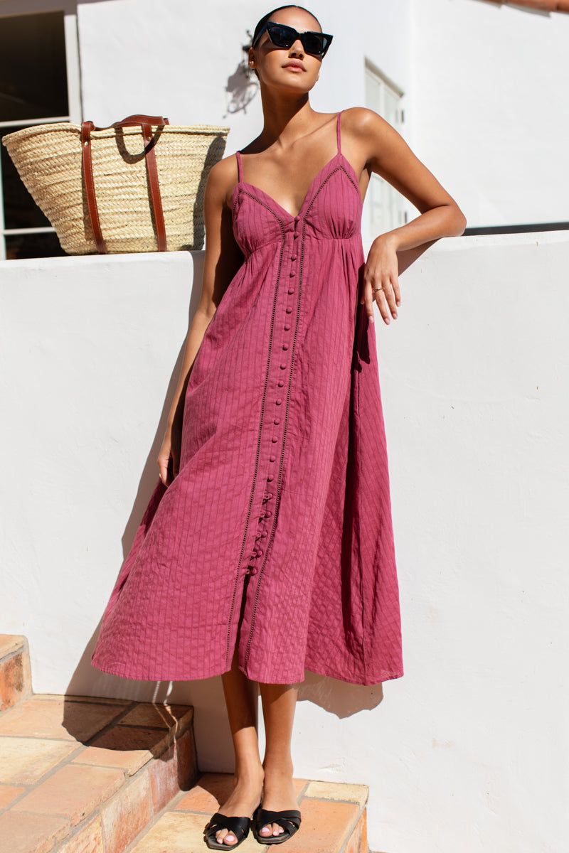 EMERSON FRY Ladder Dress Crushed Berry