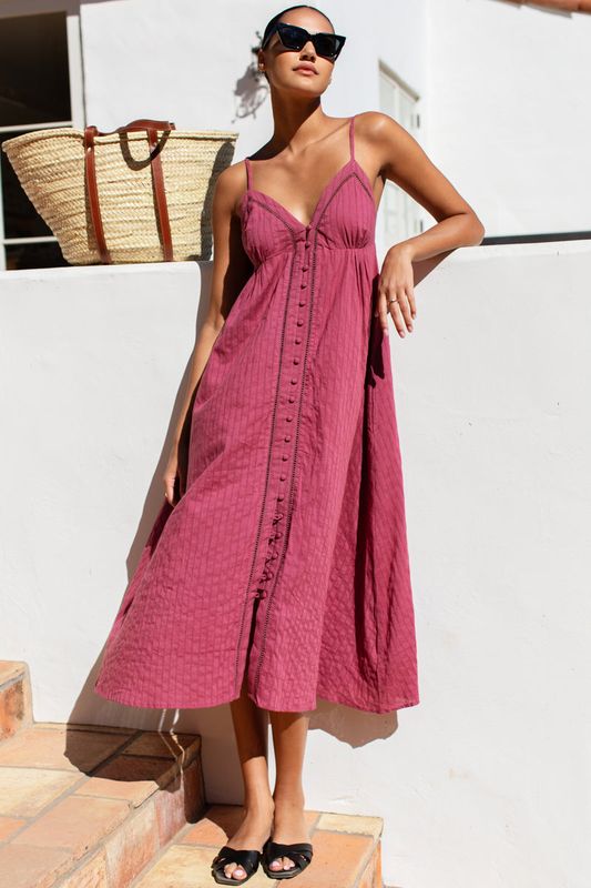 EMERSON FRY Ladder Dress Crushed Berry