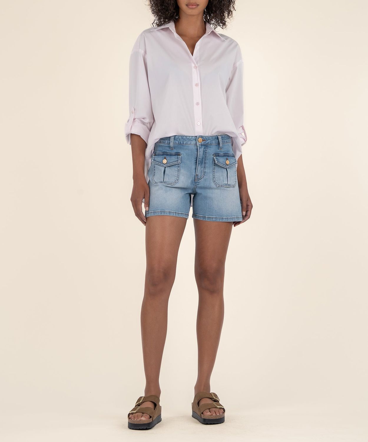 KUT Jamie High Rise Shorts with Patch Pockets