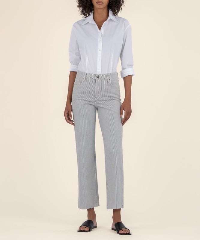 KUT Charlotte hi rise, wide leg, raw hem