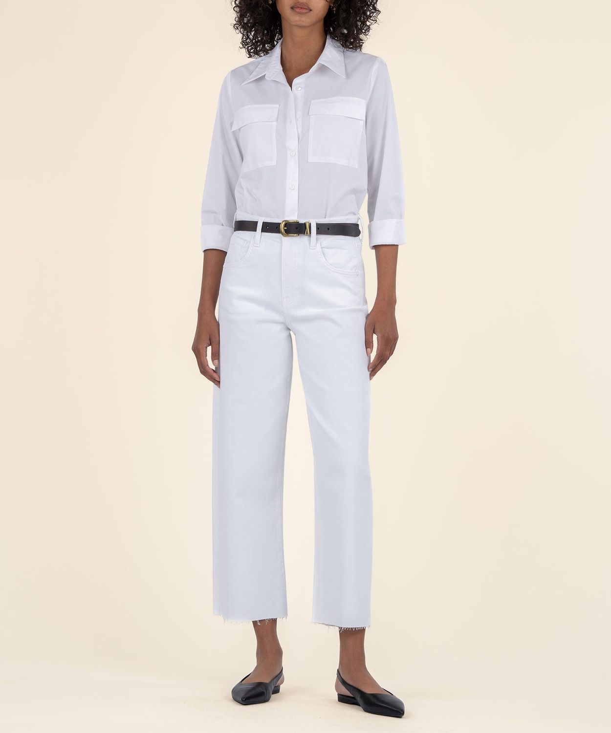 KUT Gwen High Rise Wide Leg Optic White