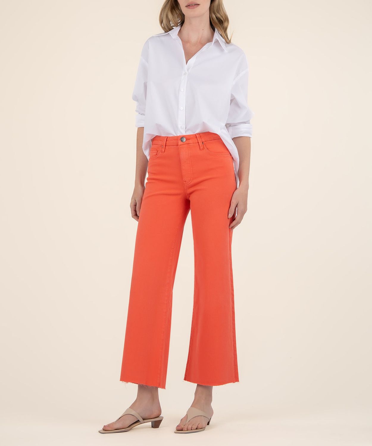 KUT Meg High Rise Wide Leg Tangerine