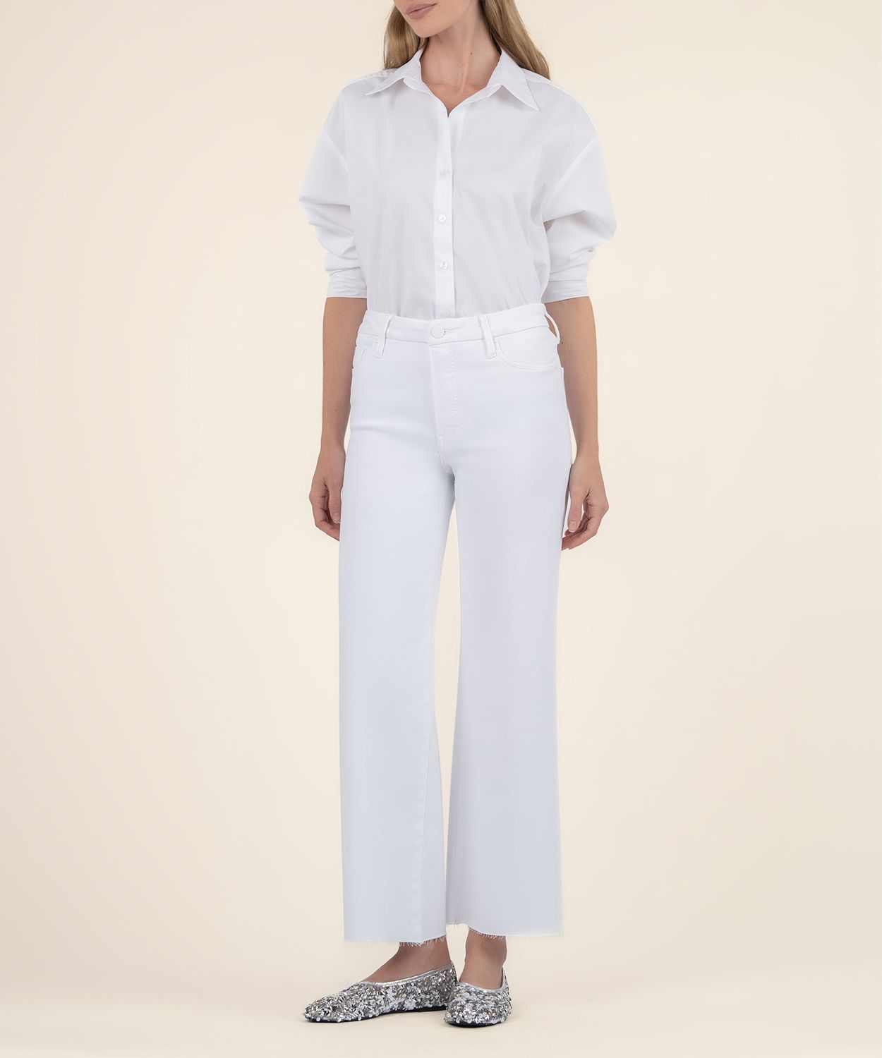 KUT Meg high rise fab ab optic white
