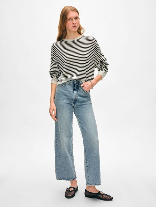WHITE+WARREN Superfine Cashmere Striped Sweater