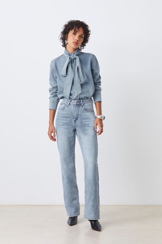SUNCOO Laos Light Denim Blouse Jeans Clair