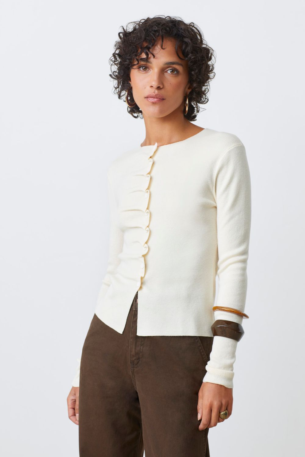 SUNCOO Gamira Knit Jumper Blanc Casse