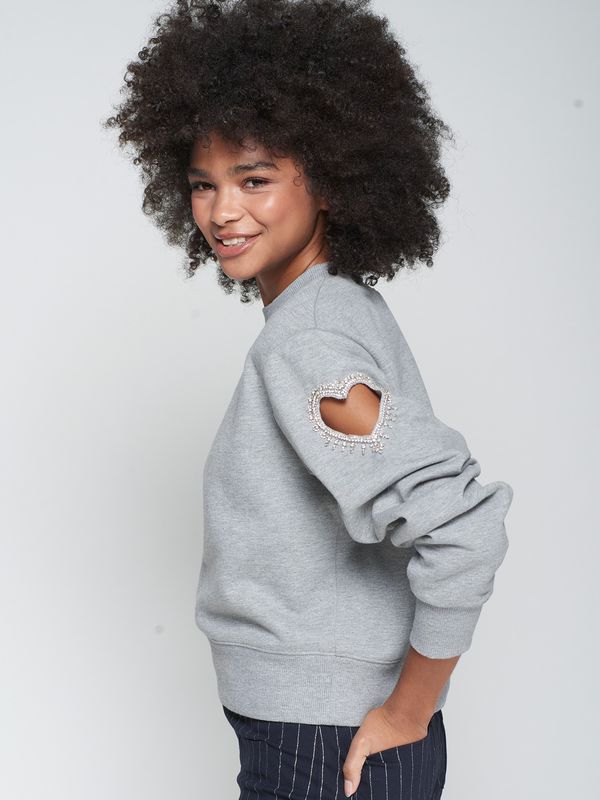 VILAGALLO Grey Heart Sweatshirt