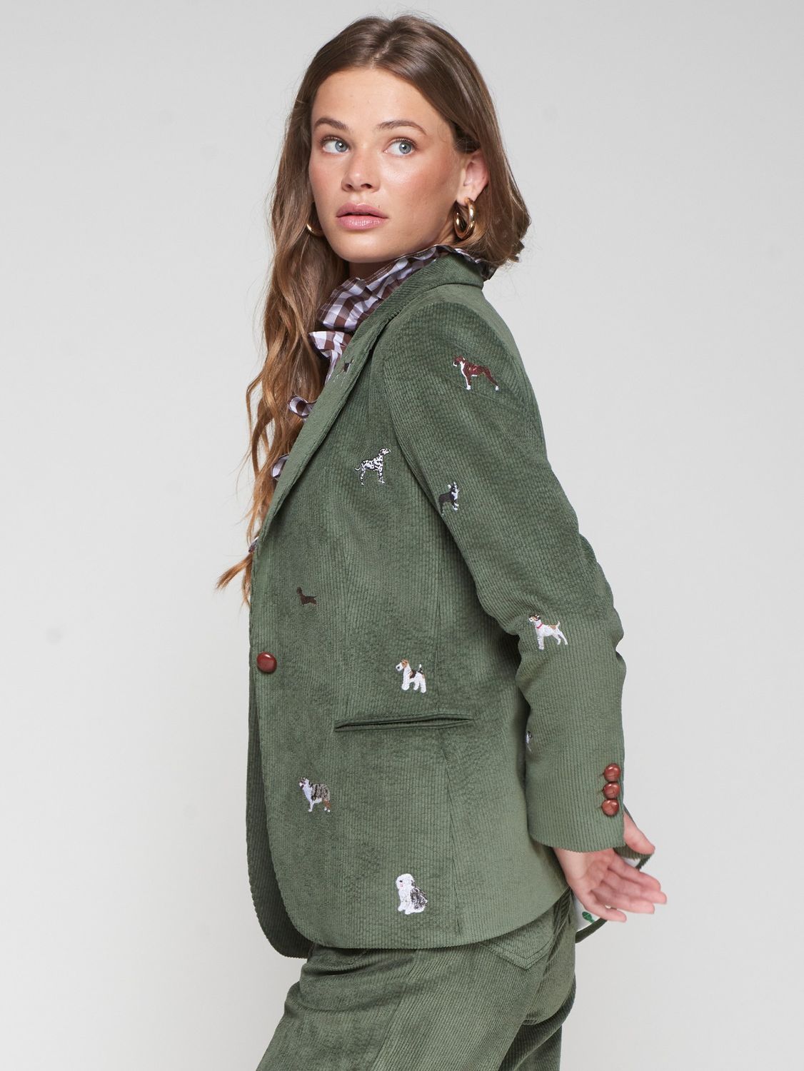 VILAGALLO Green Corduroy Hunting Jacket