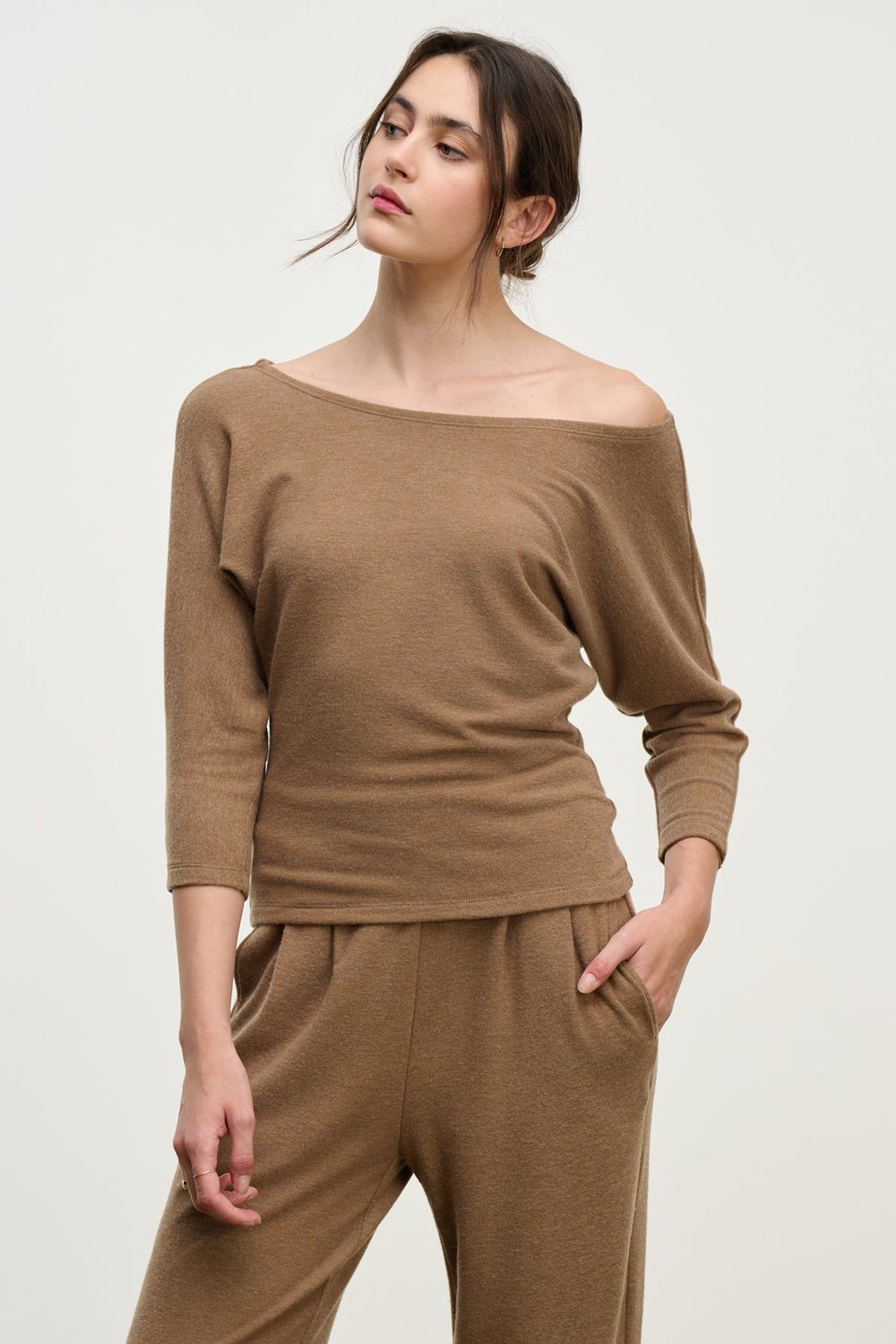 VELVET Selena Dolman Sleeve Top Cognac