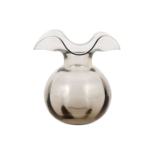 VIETRI Hibiscus Glass Gray Bud Vase