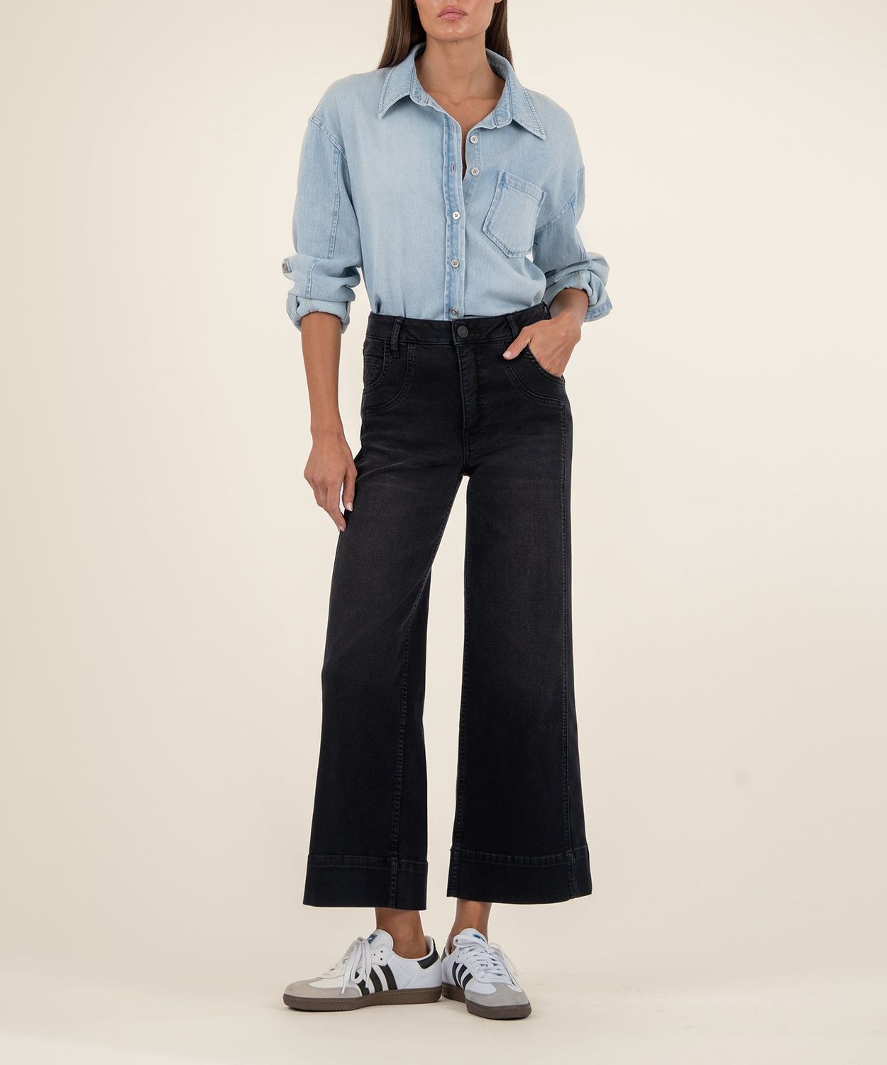 KUT Meg High Rise Wide Leg Glittering