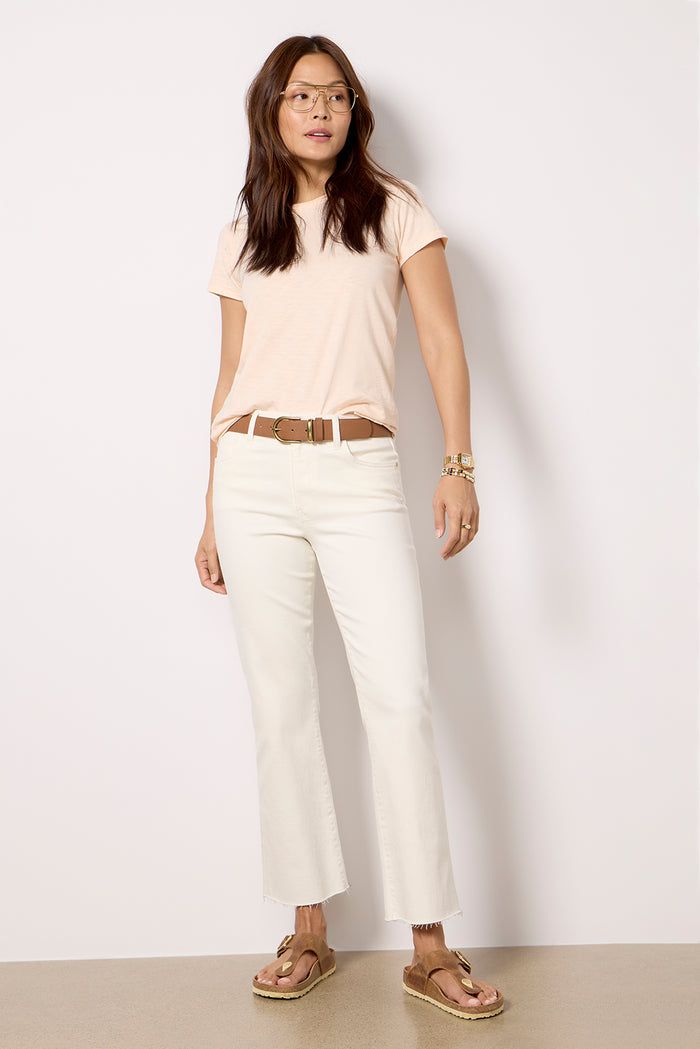 KUT Kelsey Hi rise ankle flare cream