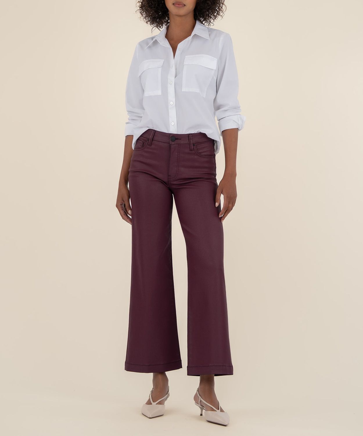 KUT Meg High Rise Wide Leg Blackberry