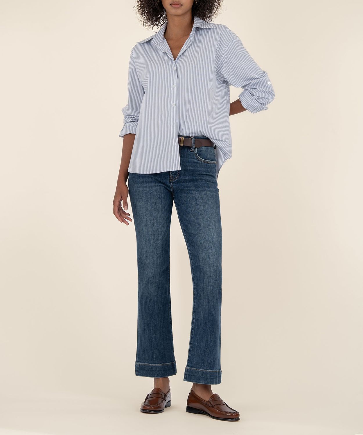 KUT  Kelsey High Rise Ankle Flare - Vibrant w/DK