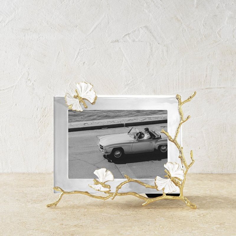 MICHAEL ARAM Butterfly Ginkgo gold reflective 5x7 frame