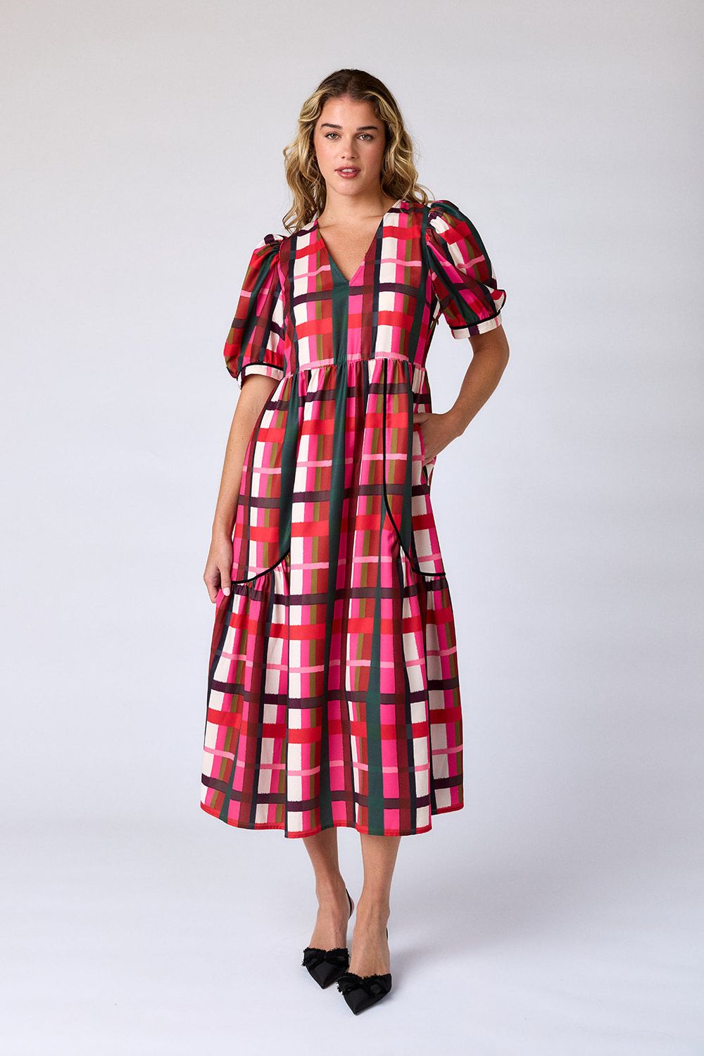 CROSBY Shira Dress Holiday Plaid CROSBY Shira Dress Holiday Plaid
