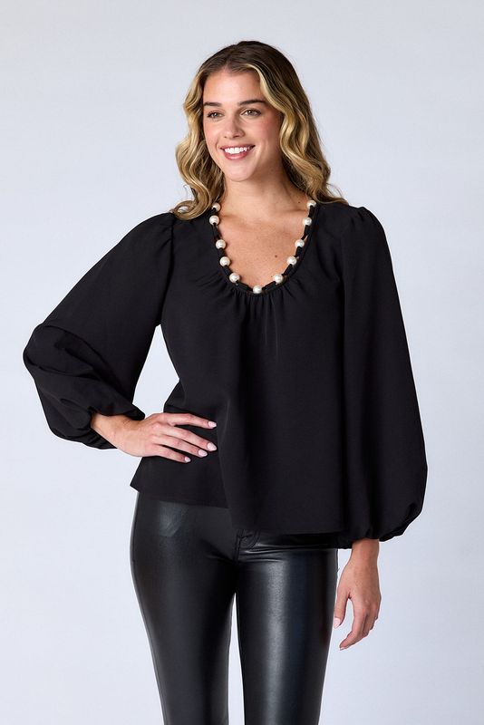 CROSBY Rowan Blouse Black