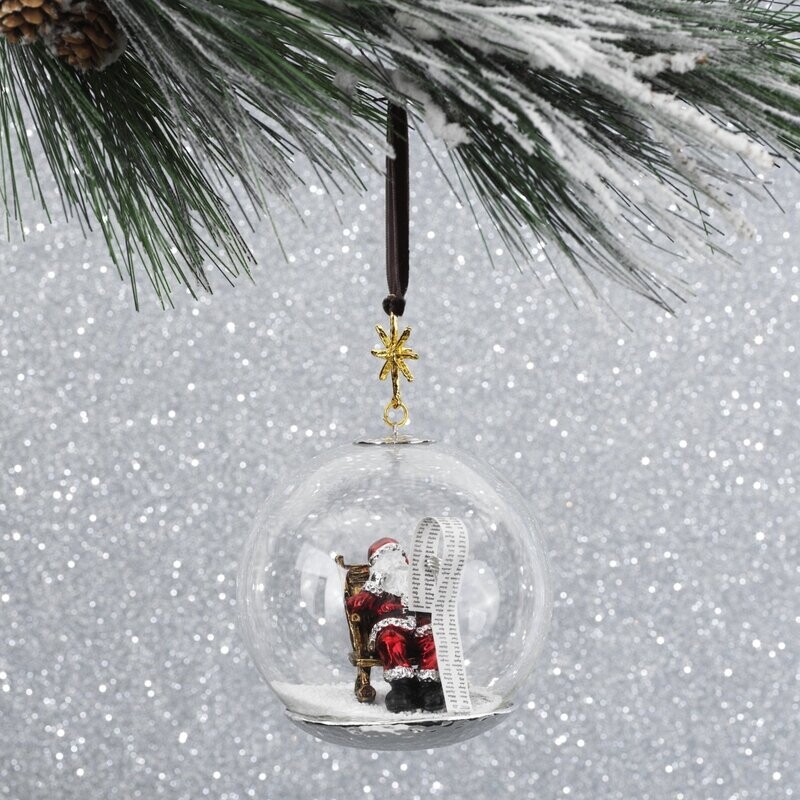 MICHAEL ARAM Santa Snow Globe Ornament