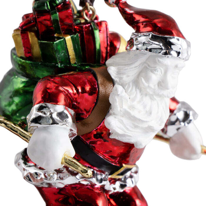 MICHAEL ARAM Skiing Santa Ornament