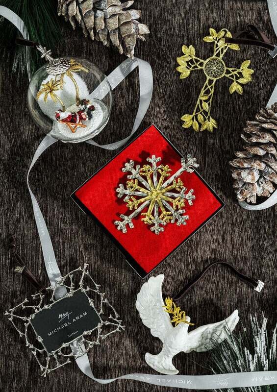 MICHAEL ARAM Island Santa Snow Globe Ornament