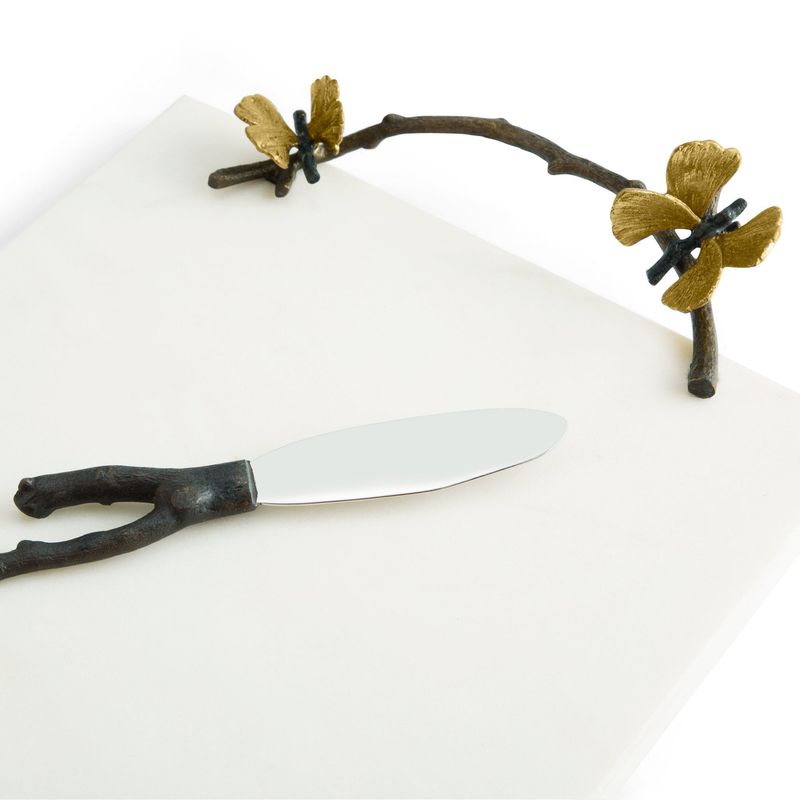 MICHAEL ARAM Large butterfly ginkgo cheeseboard w/ knife