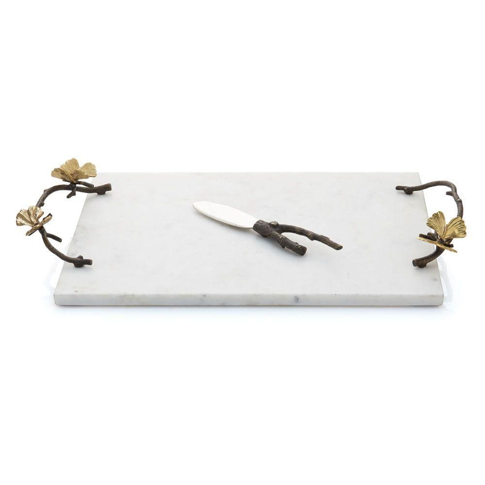 MICHAEL ARAM Large butterfly ginkgo cheeseboard w/ knife