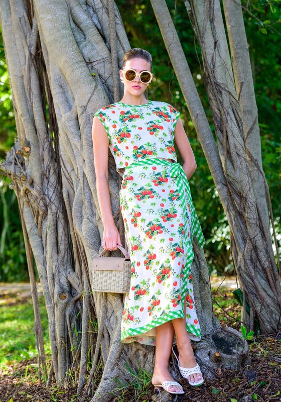 ELIZABETH JAMES Winifred Skirt Strawberry Garden ELIZABETH JAMES Winifred Skirt Strawberry Garden