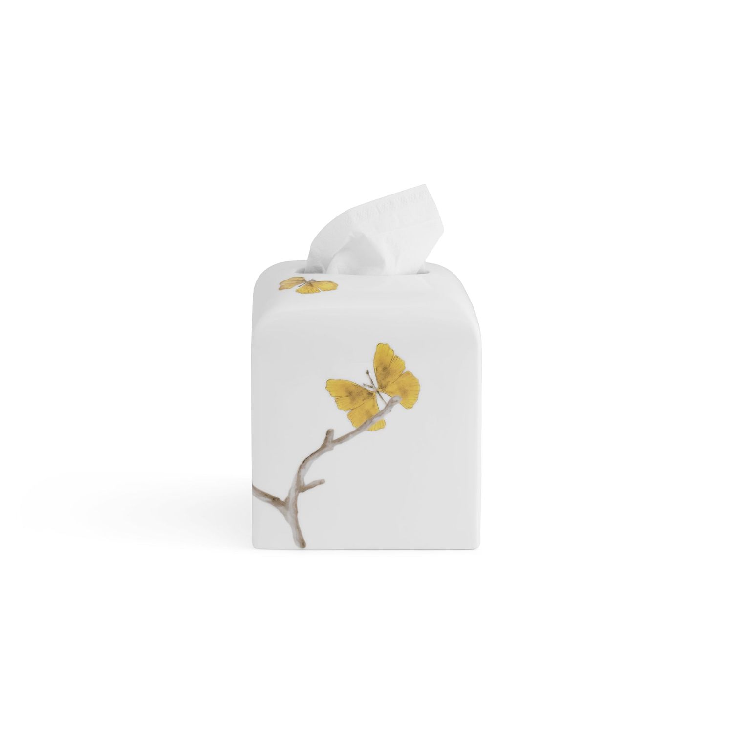 MICHAEL ARAM Butterfly Ginkgo Porcelain Tissue Box holder