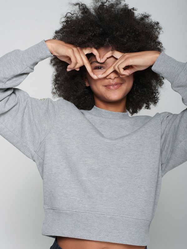 VILAGALLO Grey Heart Sweatshirt