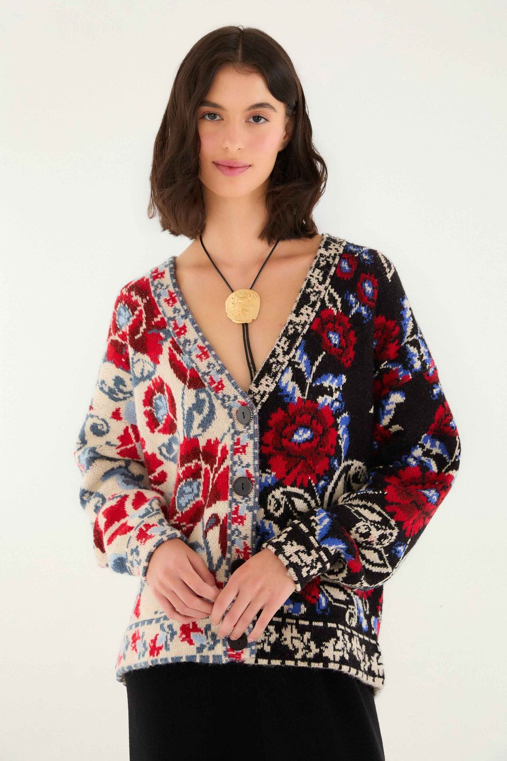 FARM RIO Mixed Valentina Knit Cardigan