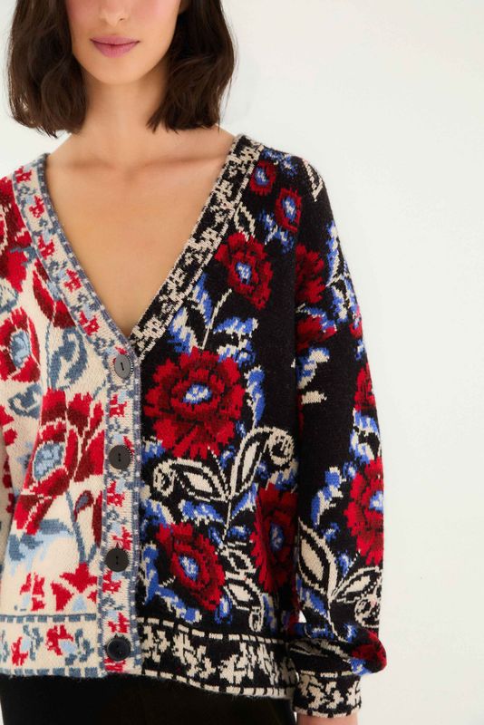 FARM RIO Mixed Valentina Knit Cardigan