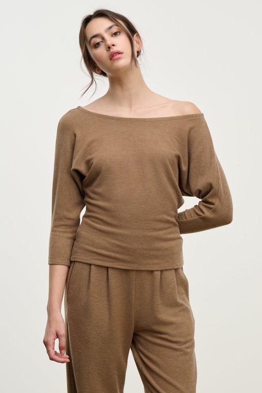 VELVET Selena Dolman Sleeve Top Cognac